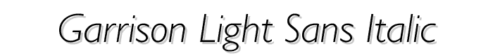 Garrison Light Sans ITALIC font